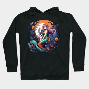 Purple Haired Hallows Eve Mermaid Hoodie